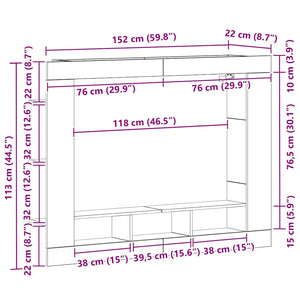 Schwarzer TV-Schrank in Eichen-Optik