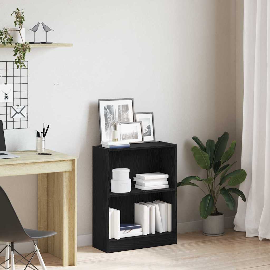 Bücherregal Schwarz Eichen-Optik 60 cm