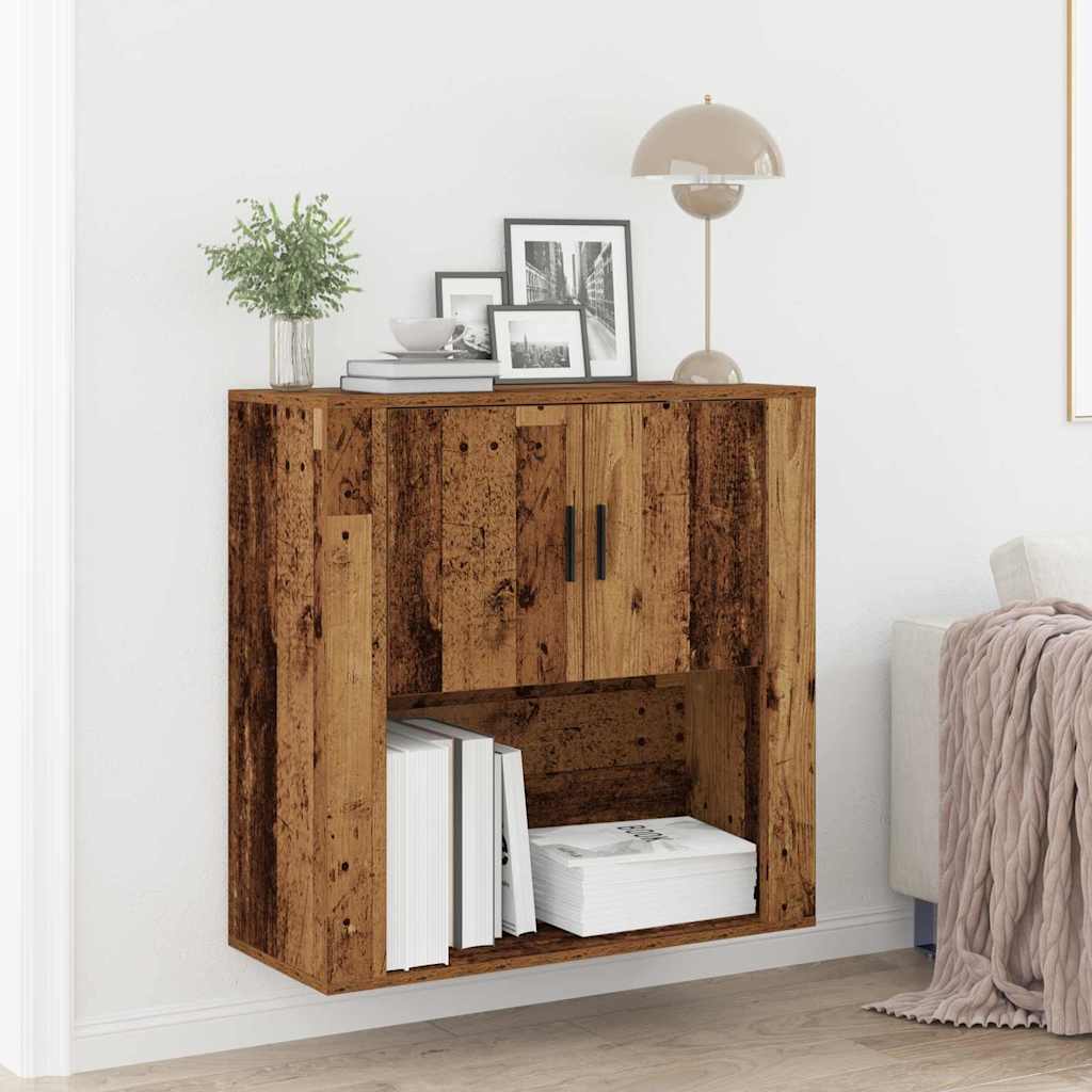 Wandschrank mit Regal Altholz 80cm