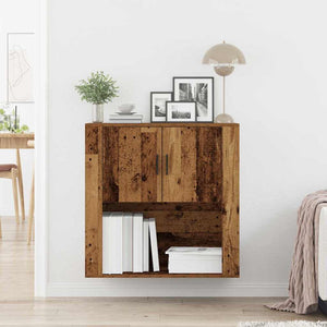 Wandschrank mit Regal Altholz 80cm