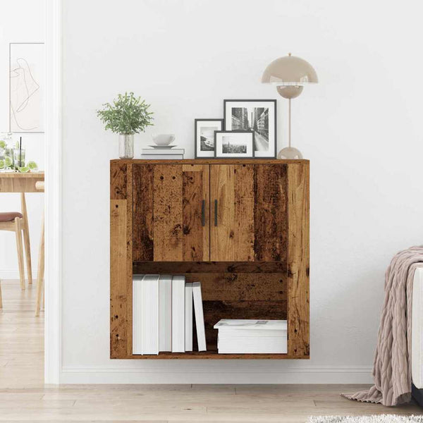Wandschrank mit Regal Altholz 80cm
