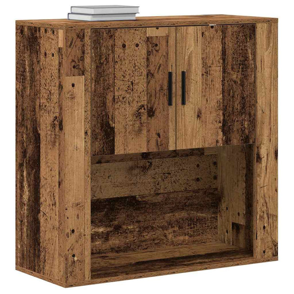 Wandschrank mit Regal Altholz 80cm
