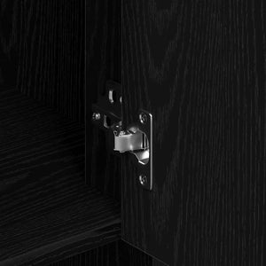 Wandschrank Schwarz Eichenoptik 80x80 cm