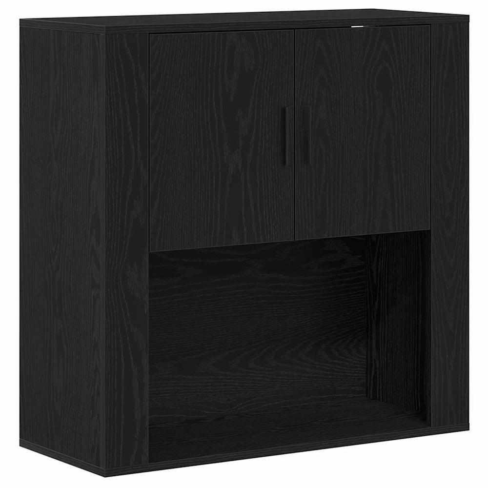 Wandschrank Schwarz Eichenoptik 80x80 cm