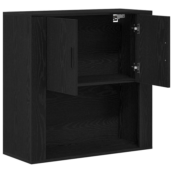 Wandschrank Schwarz Eichenoptik 80x80 cm