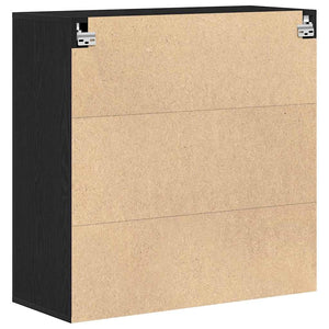 Wandschrank Schwarz Eichenoptik 80x80 cm