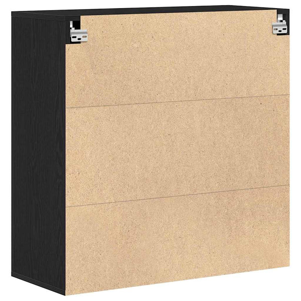 Wandschrank Schwarz Eichenoptik 80x80 cm