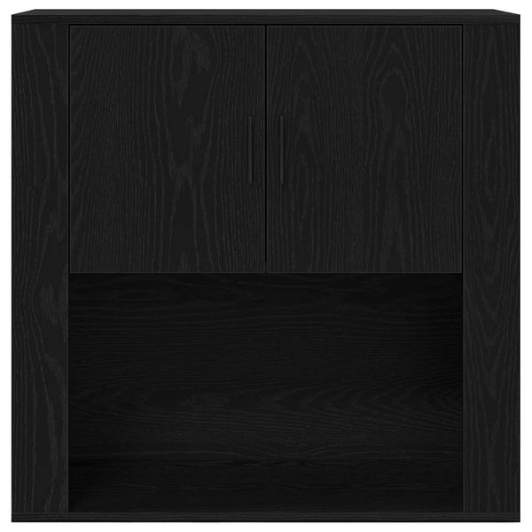 Wandschrank Schwarz Eichenoptik 80x80 cm