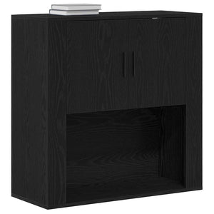 Wandschrank Schwarz Eichenoptik 80x80 cm