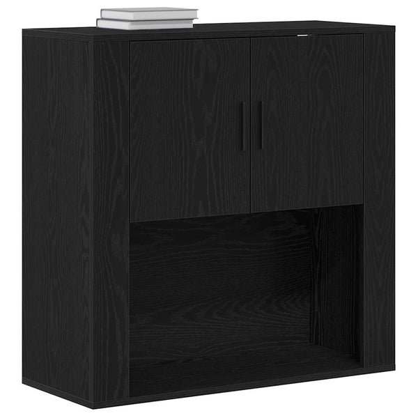 Wandschrank Schwarz Eichenoptik 80x80 cm