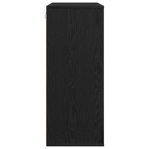 Wandschrank Schwarz Eichenoptik 80x80 cm