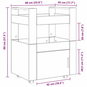 Küchenwagen Altholz 60x45x80cm