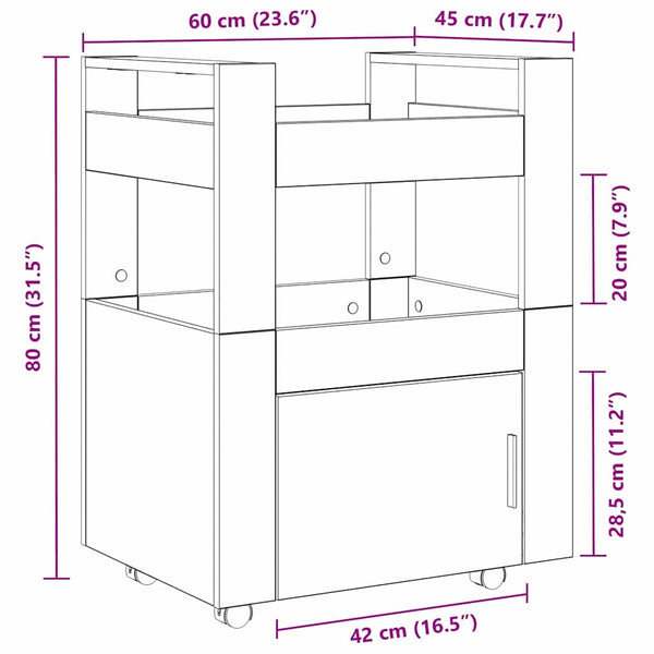 Küchenwagen Altholz 60x45x80cm
