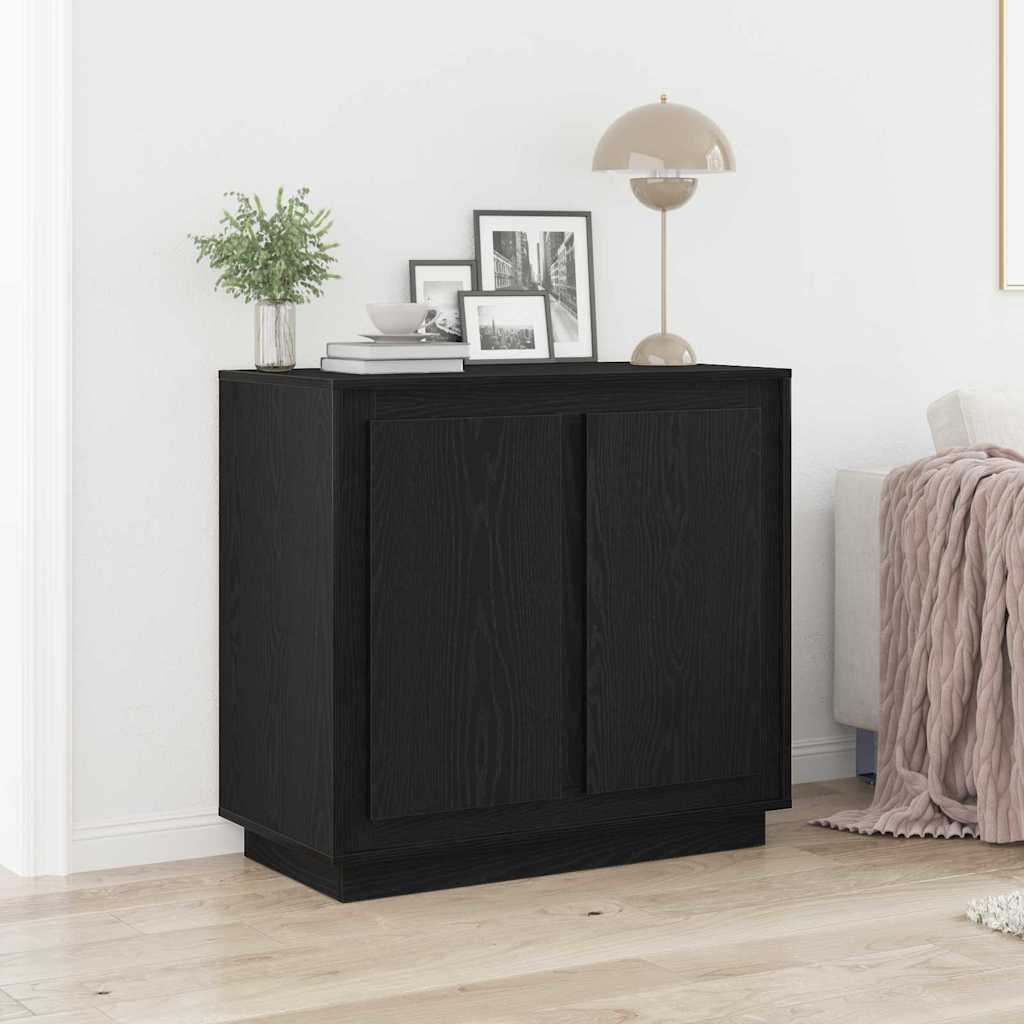 Schwarzes Sideboard Eichenoptik 80cm