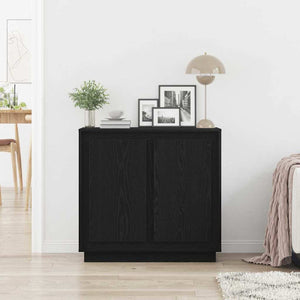 Schwarzes Sideboard Eichenoptik 80cm
