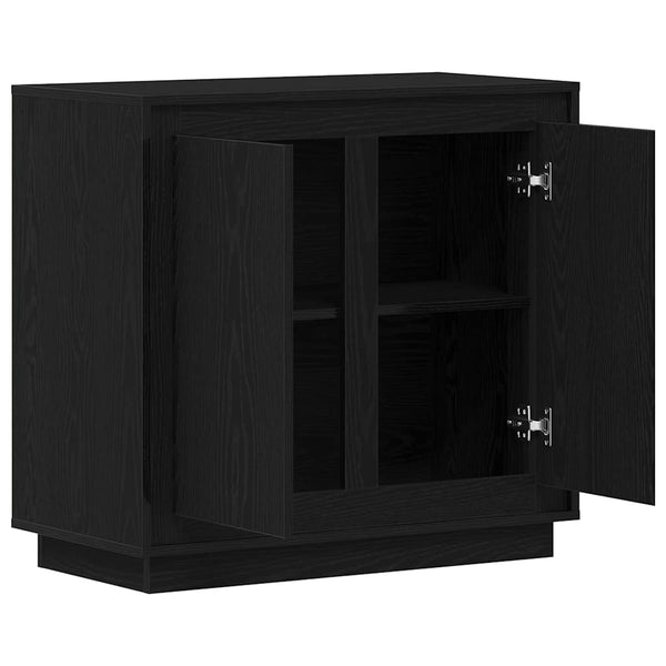 Schwarzes Sideboard Eichenoptik 80cm