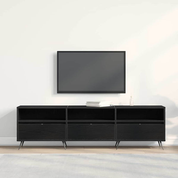TV-Schrank Schwarz Eichen-Optik 150 cm