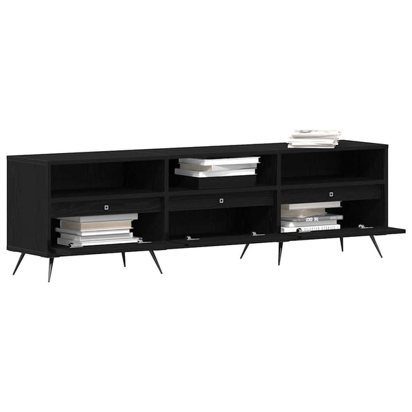TV-Schrank Schwarz Eichen-Optik 150 cm