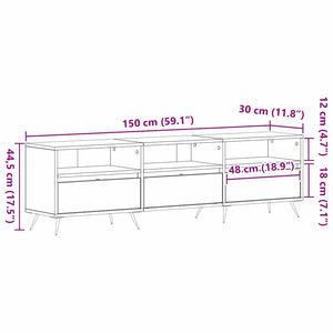 TV-Schrank Schwarz Eichen-Optik 150 cm