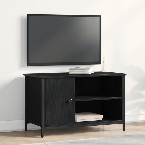 TV-Schrank Schwarz Eichen-Optik 80 cm