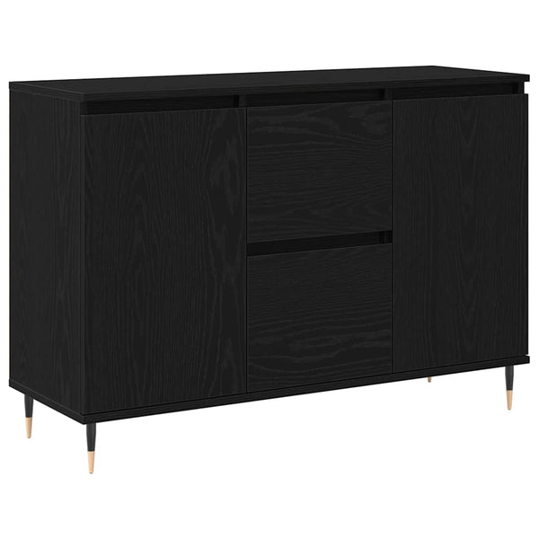 Sideboard Schwarz Eichen-Optik 101,5 cm