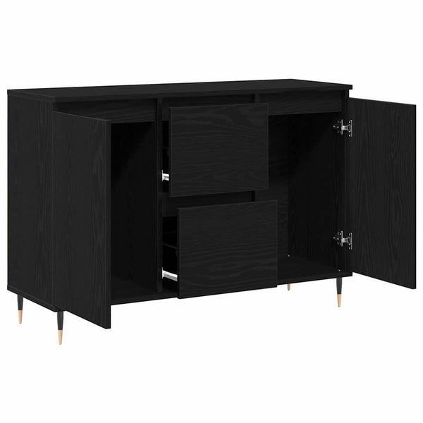 Sideboard Schwarz Eichen-Optik 101,5 cm