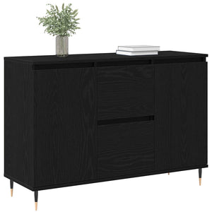 Sideboard Schwarz Eichen-Optik 101,5 cm