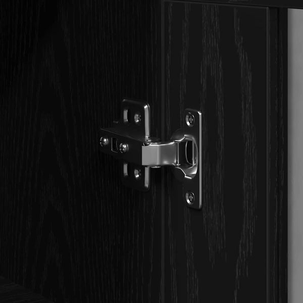 Wandschrank Schwarz Eichenoptik 69,5x34x90 cm