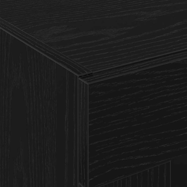 Wandschrank Schwarz Eichenoptik 69,5x34x90 cm