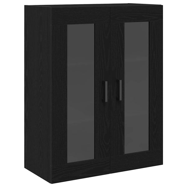 Wandschrank Schwarz Eichenoptik 69,5x34x90 cm