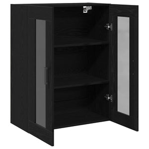 Wandschrank Schwarz Eichenoptik 69,5x34x90 cm
