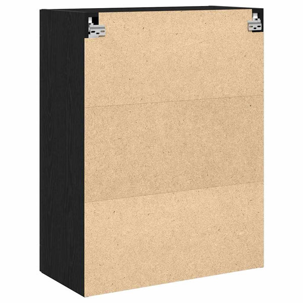 Wandschrank Schwarz Eichenoptik 69,5x34x90 cm