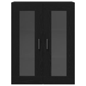Wandschrank Schwarz Eichenoptik 69,5x34x90 cm