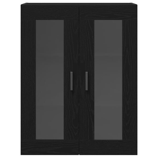 Wandschrank Schwarz Eichenoptik 69,5x34x90 cm