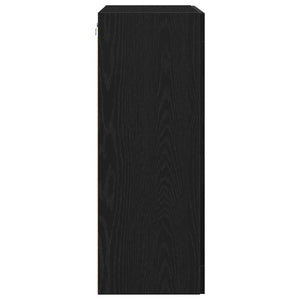 Wandschrank Schwarz Eichenoptik 69,5x34x90 cm