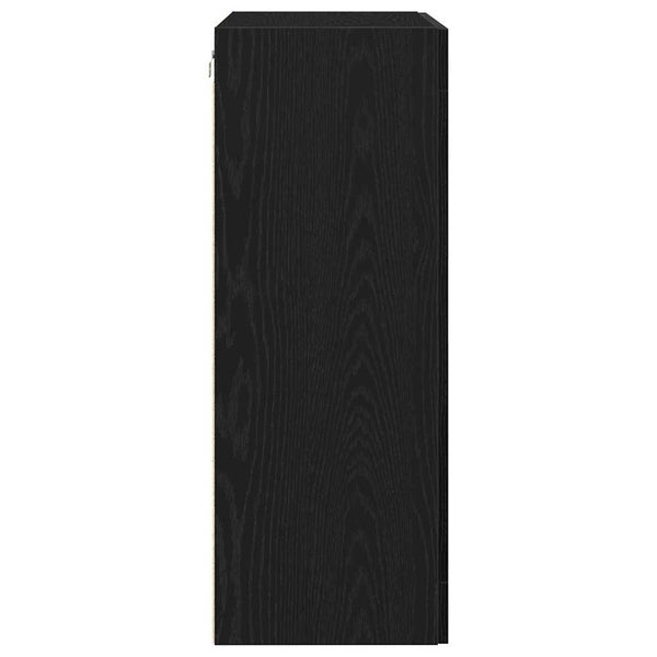 Wandschrank Schwarz Eichenoptik 69,5x34x90 cm