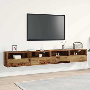 TV-Wandschrank 2er Set Altholz 100x30 cm