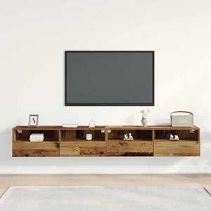 TV-Wandschrank 2er Set Altholz 100x30 cm