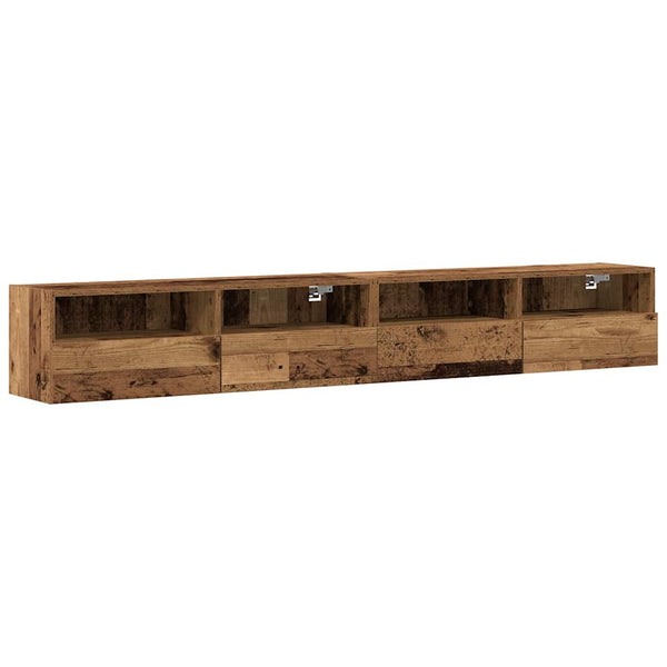 TV-Wandschrank 2er Set Altholz 100x30 cm