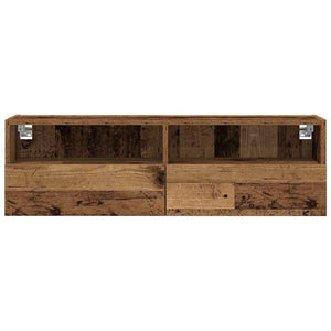 TV-Wandschrank 2er Set Altholz 100x30 cm