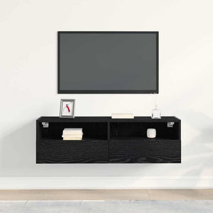TV-Wandschrank, Schwarz Eichen-Optik, 100 cm