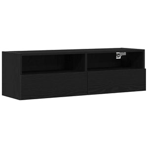 TV-Wandschrank, Schwarz Eichen-Optik, 100 cm