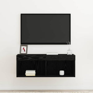 TV-Schrankset mit LED Eichen-Optik Schwarz