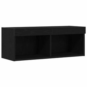 TV-Schrankset mit LED Eichen-Optik Schwarz
