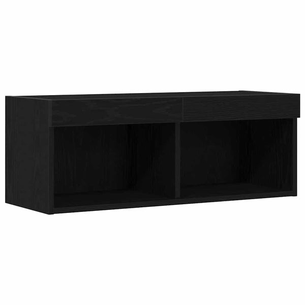 TV-Schrankset mit LED Eichen-Optik Schwarz