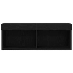 TV-Schrankset mit LED Eichen-Optik Schwarz