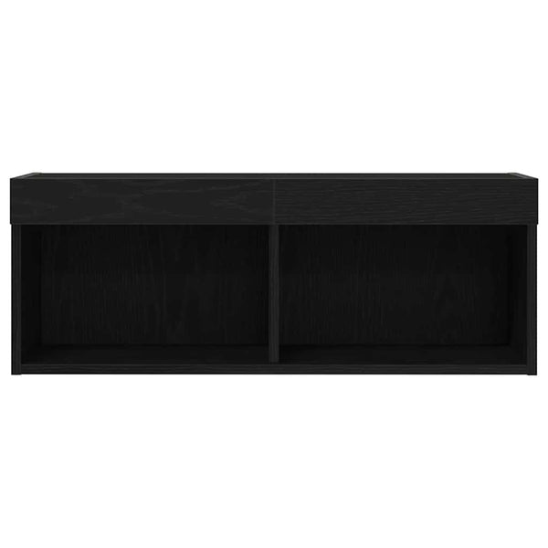 TV-Schrankset mit LED Eichen-Optik Schwarz