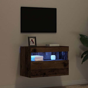 TV-Wandschrank mit LED Altholz 60x30x40 cm
