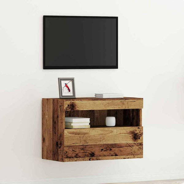 TV-Wandschrank mit LED Altholz 60x30x40 cm