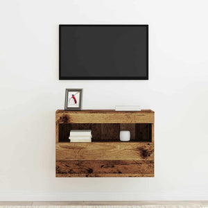 TV-Wandschrank mit LED Altholz 60x30x40 cm